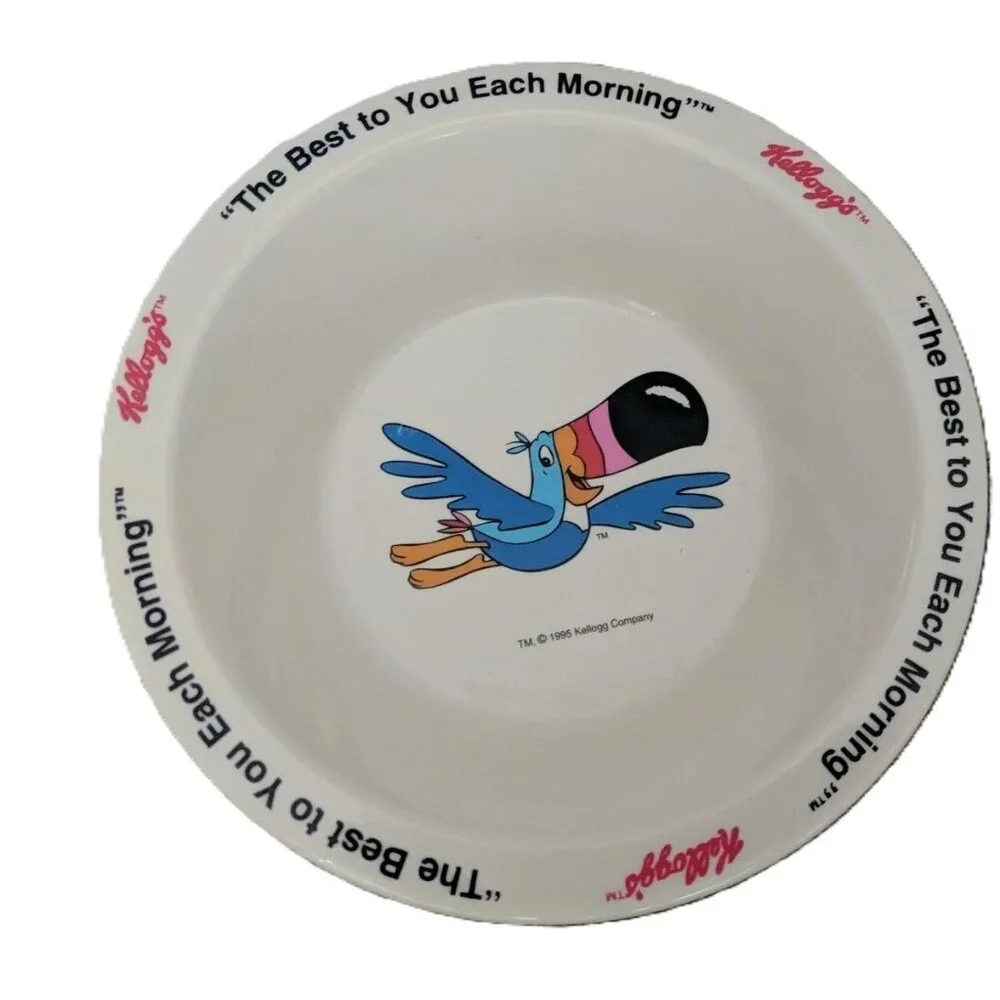 Vintage 1995 Kellogg's Cereal Promotional Bowl Toucan Sam Froot Loops Nostalgia